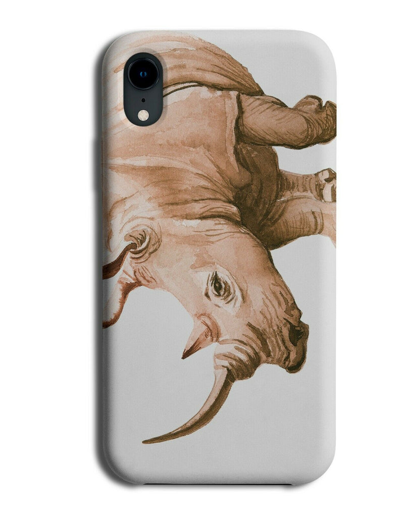 Rhino Watercolour Oil Painting Phone Case Cover Rhinos Face African Africa H286
