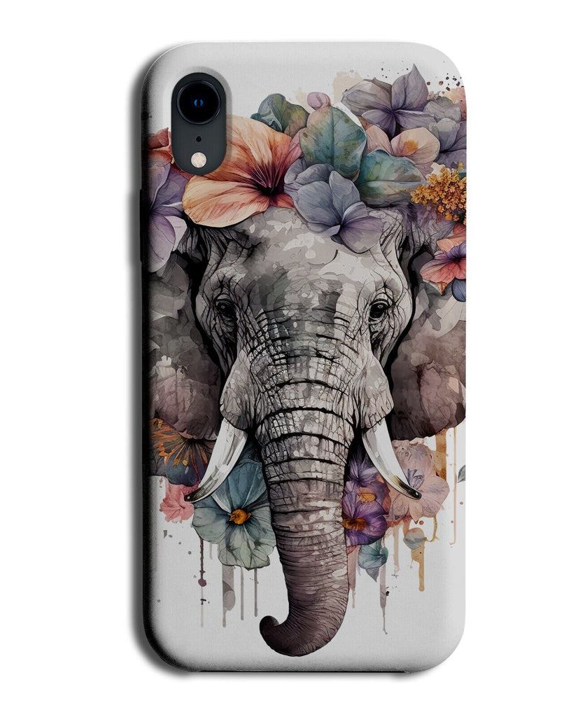 Watercolour Floral Elephant Phone Case Cover Elephants Flowers Crown Bust BD60