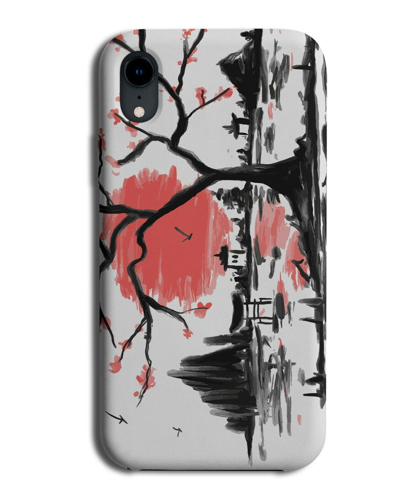 Vintage Japanese Painting Picture Phone Case Cover Design Scene Lake Japan J643
