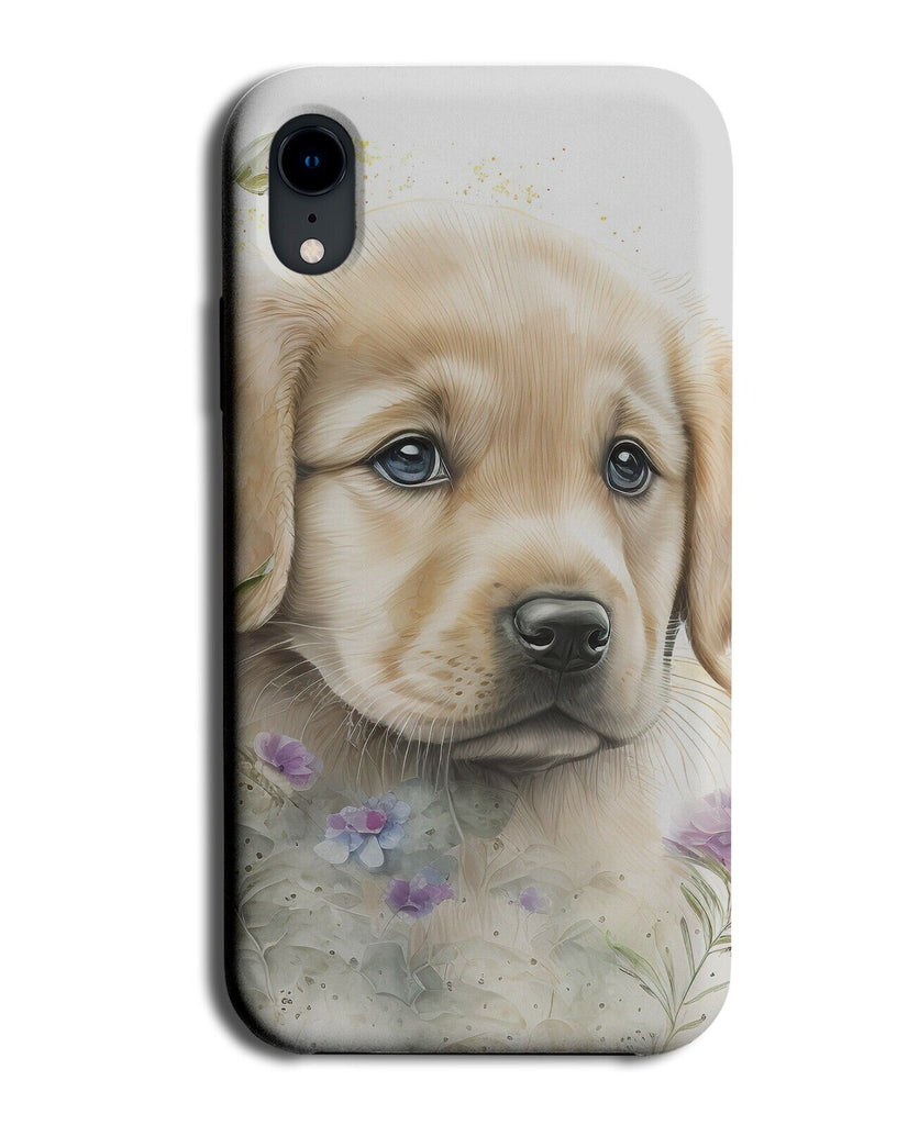 Golden Retriever Puppy Painting Picture Phone Case Cover Art Artwork Print AD53