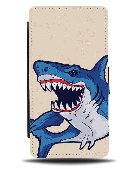 Shark With Big Teeth Design Flip Wallet Case Sharks Tooth Jaw Jaws Funny K257