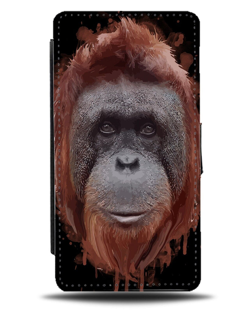 Orangutan Face Flip Wallet Case Head Orangutans Art Photo Picture Monkey CZ61