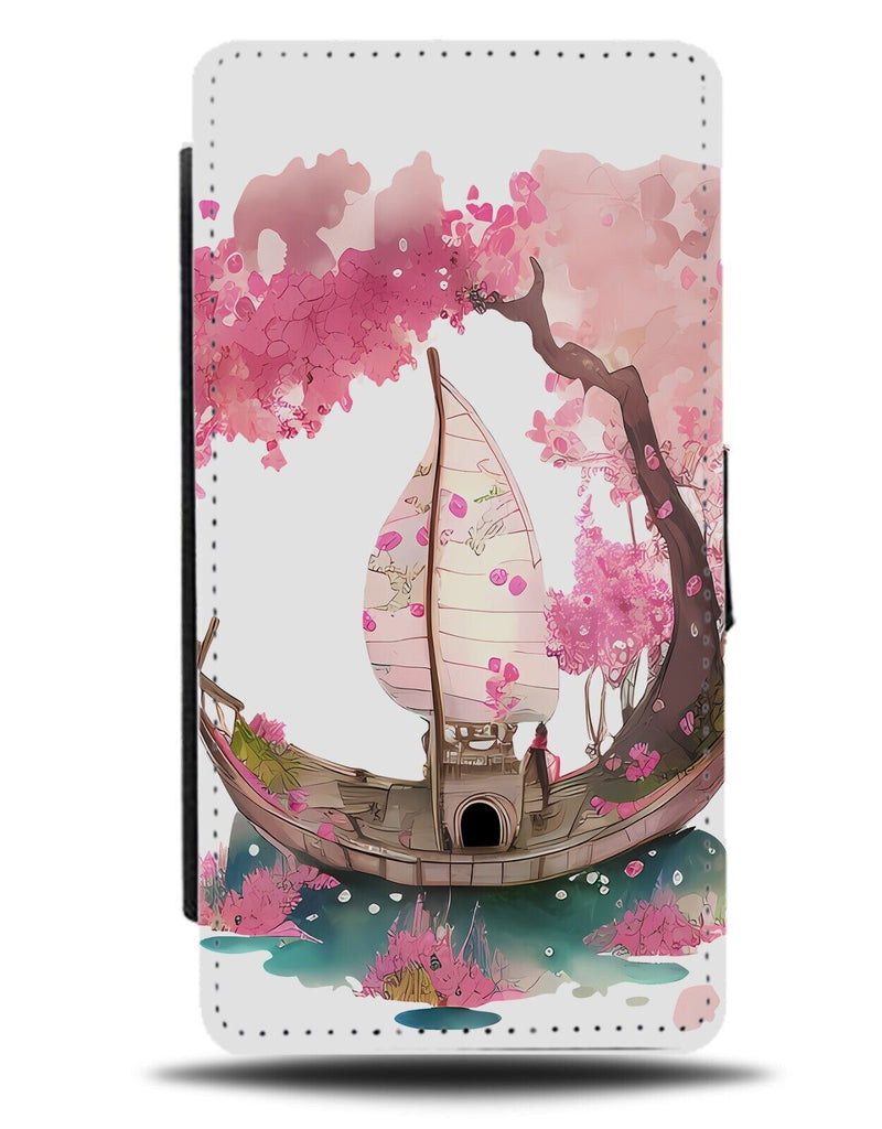 Flora Japanese Boat Watercolour Flip Wallet Case Watercolor Japan Boats AU47