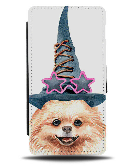 Pomeranian Flip Wallet Phone Case Dog Wizard Hat Magician Witch Pomeranians K593