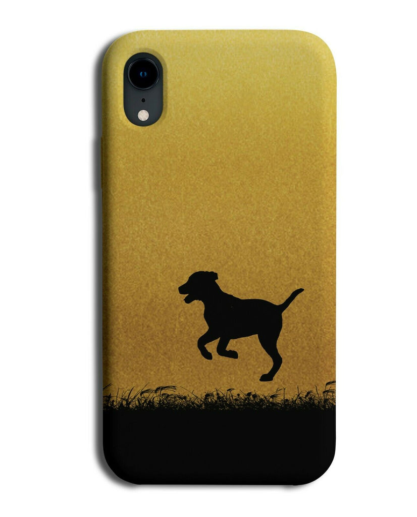 Dog Silhouette Phone Case Cover Dogs Gold Golden Black Puppy Coloured H988