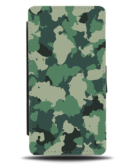 Abstract Army Camo Print Flip Wallet Case Camouflage Design Pattern Green H569