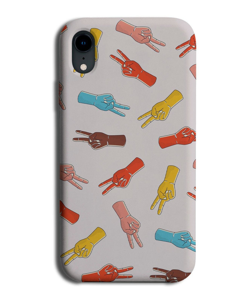 Peace Symbol Hands Phone Case Cover Fingers Finger Gesture Pattern Rainbow J958