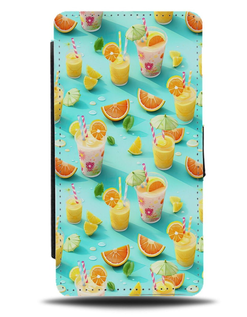 Orange Juice Pattern Flip Wallet Case Juices Drink Oranges Summer Style BX43