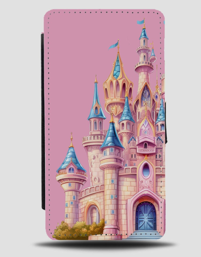 Pink Fairytale Castle Flip Wallet Case Fairy Tale Princess Fantasy Castles CD59