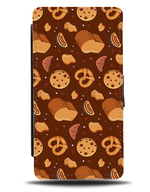 Baker Flip Wallet Case Bakery Pretzel Bread Toast Pretzels Slice Of K820