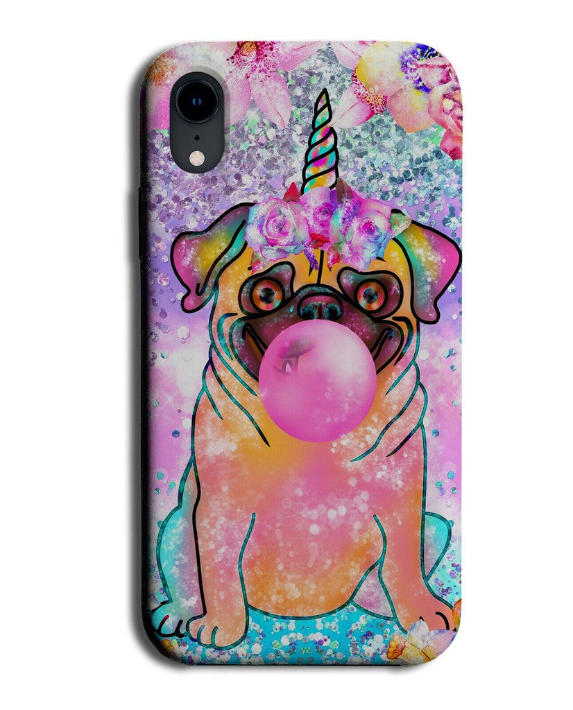 Funky Pug Unicorn Blowing Bubblegum Phone Case Cover Bubble Pugs Unicorns DG27
