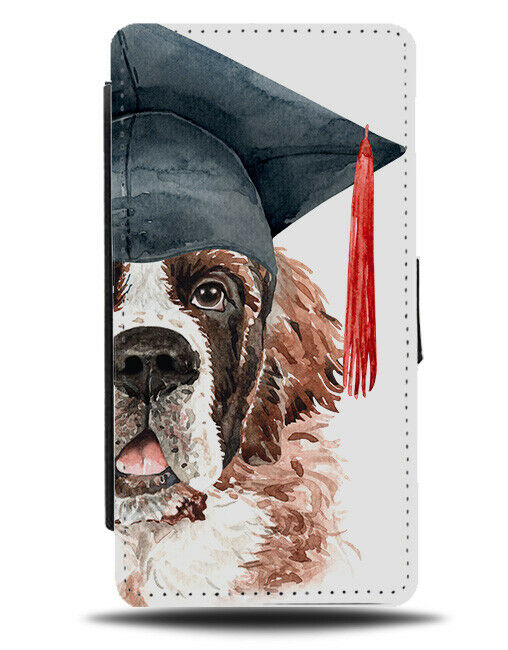 St Bernard Flip Wallet Phone Case Dog Graduate Graduation Hat Bernards K630