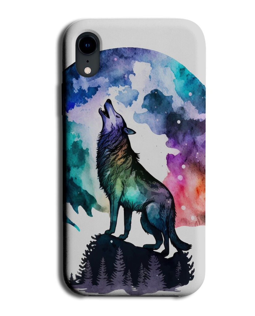 Colourful Howling Wolf Phone Case Cover Wolves Full Moon Werewolf Artistic CW29