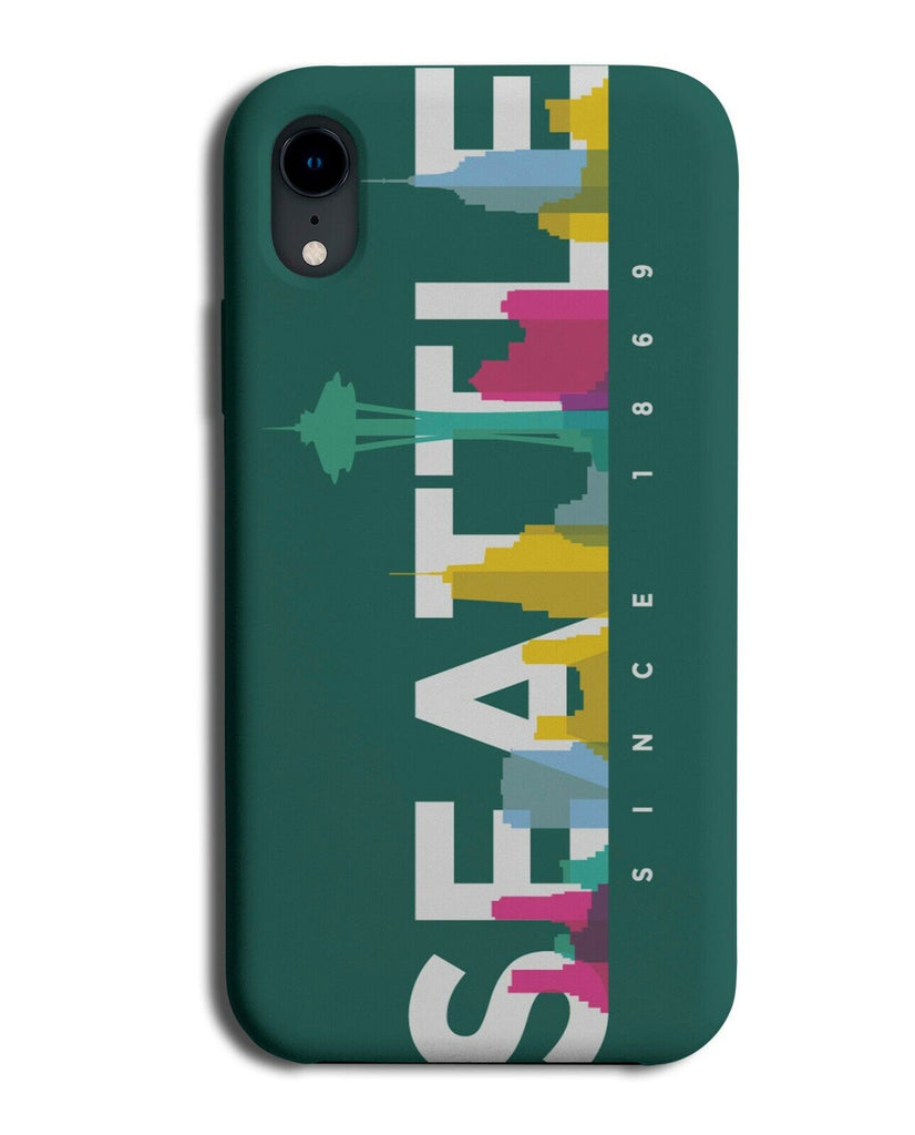 Seattle City Skyline Phone Case Cover Landmarks Washington Silhouette USA K392