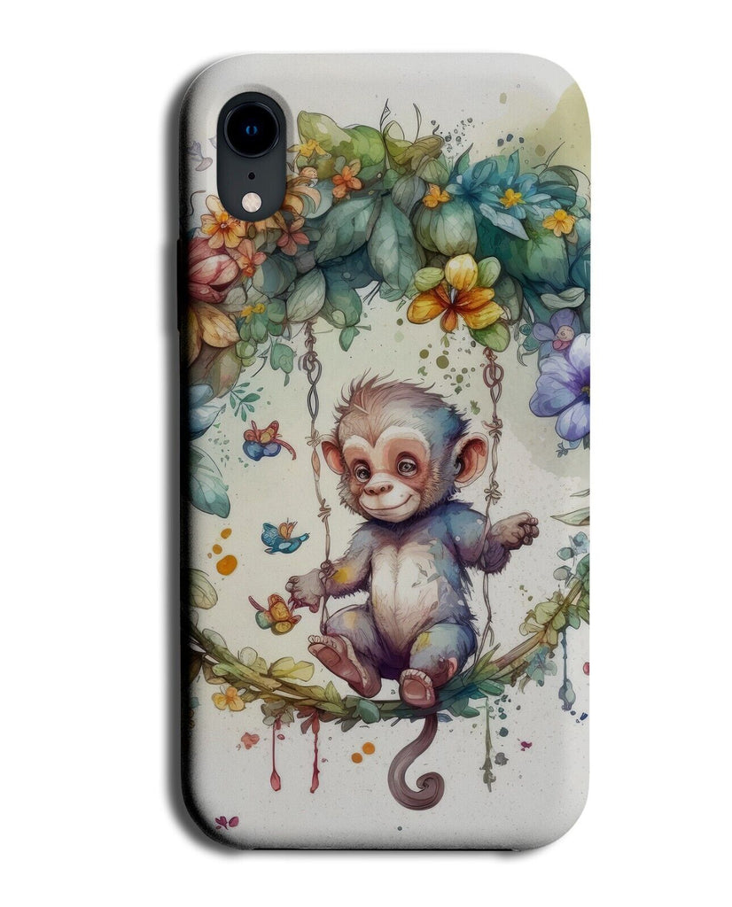 Swinging Monkey Jungle Watercolour Phone Case Cover Monkeys Swing Forrest BE25