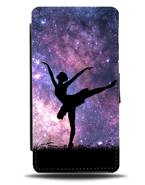 Ballet Silhouette Flip Cover Wallet Phone Case Ballerina Space Stars Sky i710