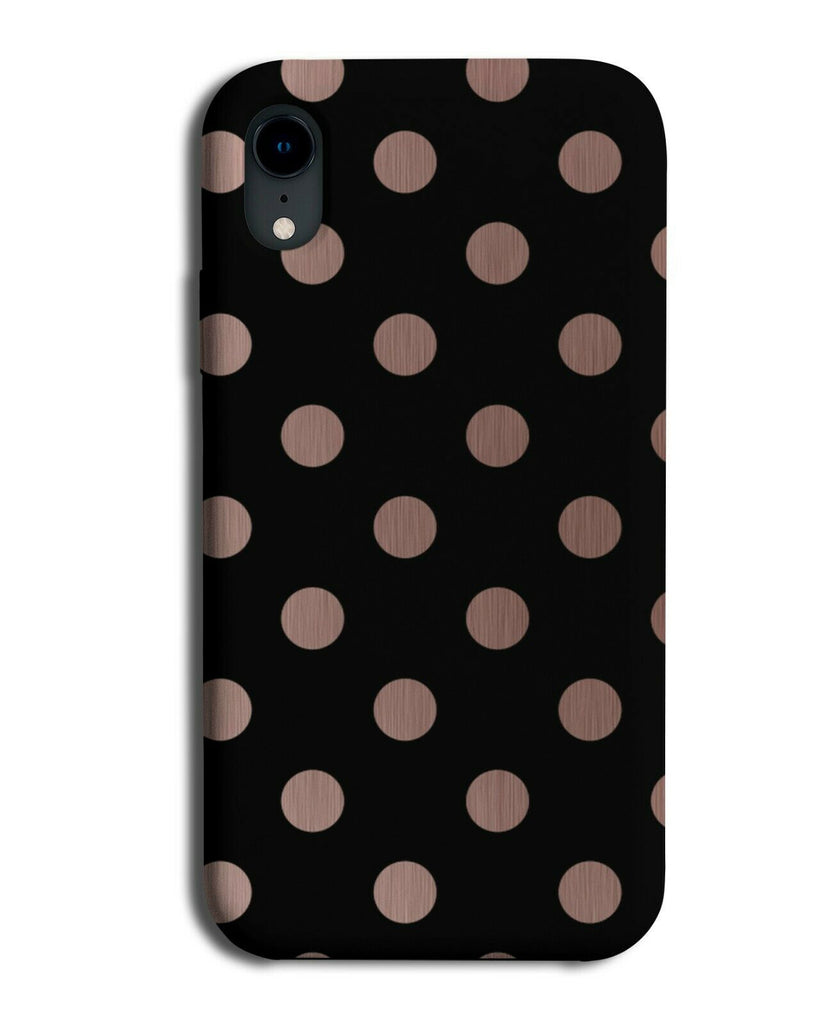 Black and Rose Gold Polka Dot Phone Case Cover Dotty Spots Dots Golden i538