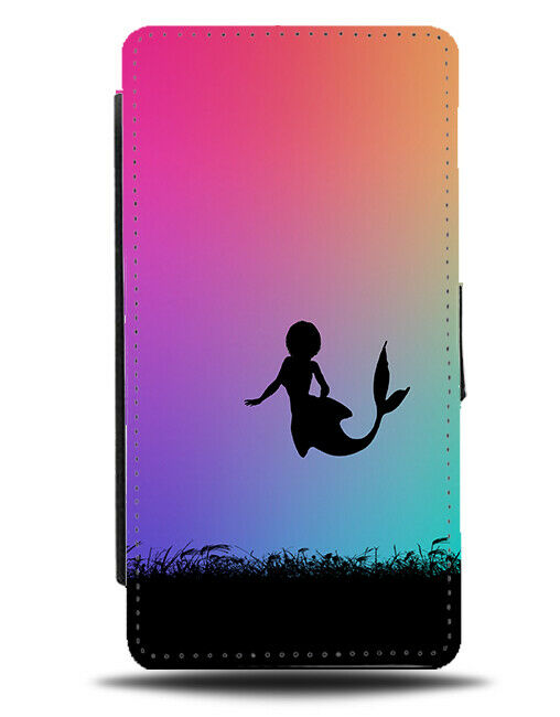 Mermaid Silhouette Flip Cover Wallet Phone Case Mermaids Multicolour I062