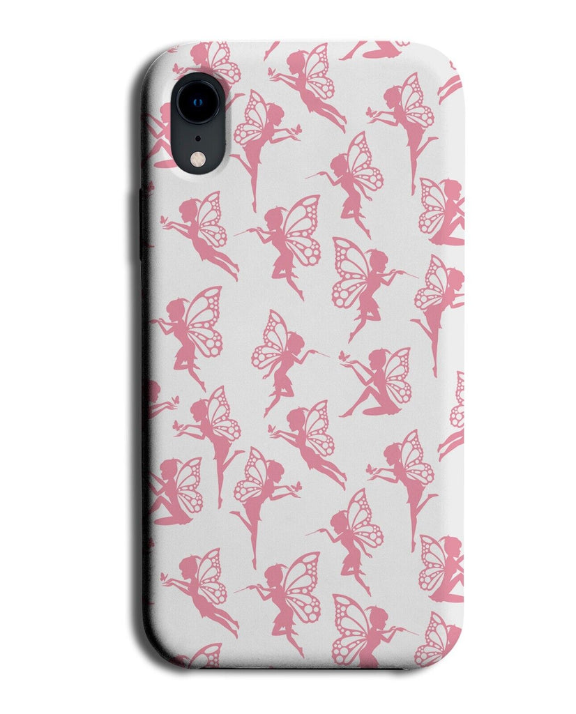 Pink and White Fairy Pattern Phone Case Cover Fairies Silhouette Cupid &amp; AM93