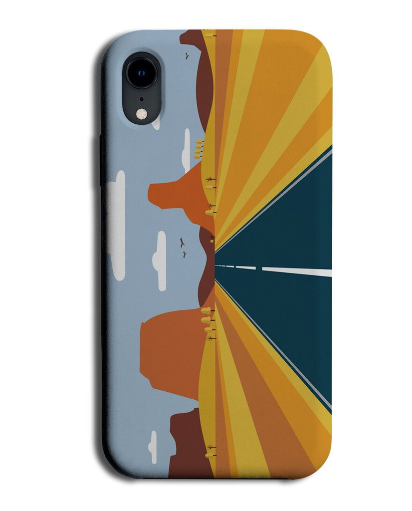 Cartoon Route 66 Highway Phone Case Cover High Way Road Desert Motorway Q086