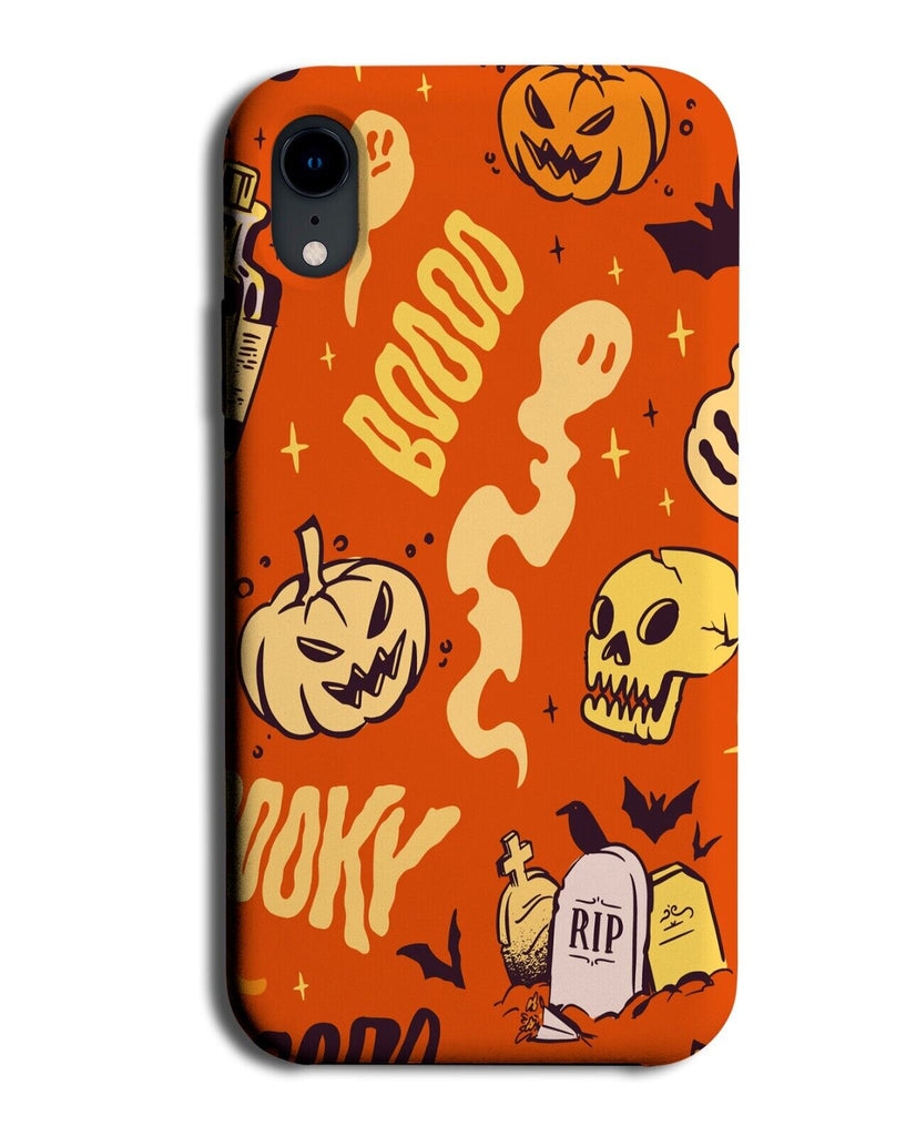 Stylish Orange Halloween Patterned Phone Case Cover Pattern Design Shapes N480