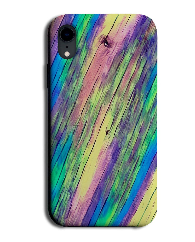 Neon Multicoloured Wooden Print Phone Case Cover Wood Different Colours CD76
