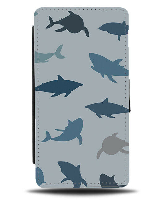 Shark Shadows Flip Wallet Case Shadow Shapes Outline Outlines Silhouette G120