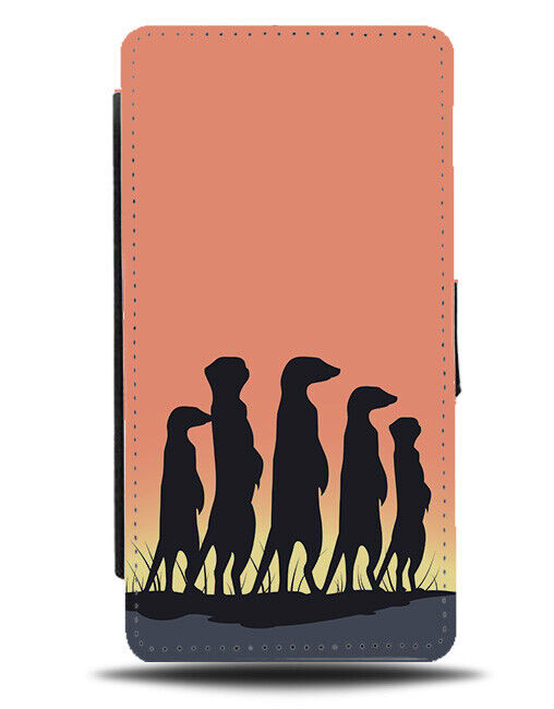 Meerkats Silhouette In The Sunset Flip Wallet Case Meerkat Africa African J731