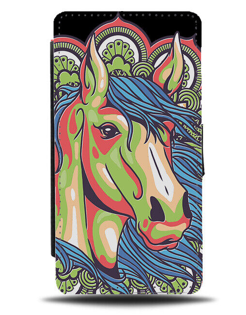 Buddhist Horse Design Flip Wallet Case Hindu Pattern Shapes Buddist God J503