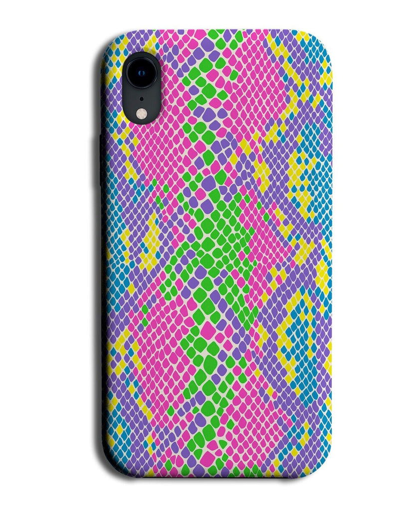 Multicoloured Snake Skin Phone Case Cover Reptile Scales Colourful Print AA39