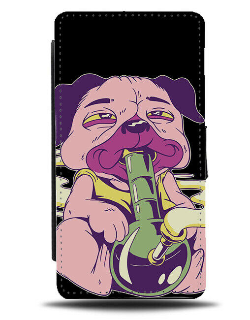 Stoned Pug Flip Wallet Case Funny High Weed Pugs Dog Dogs Gift Present E696