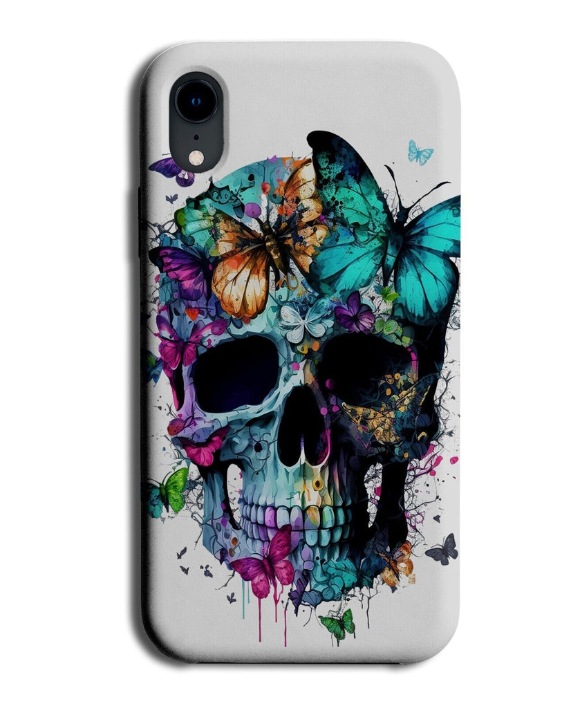 Colourful Skull Head and Butterflies Phone Case Cover Bright Vibrant Skulls BA88