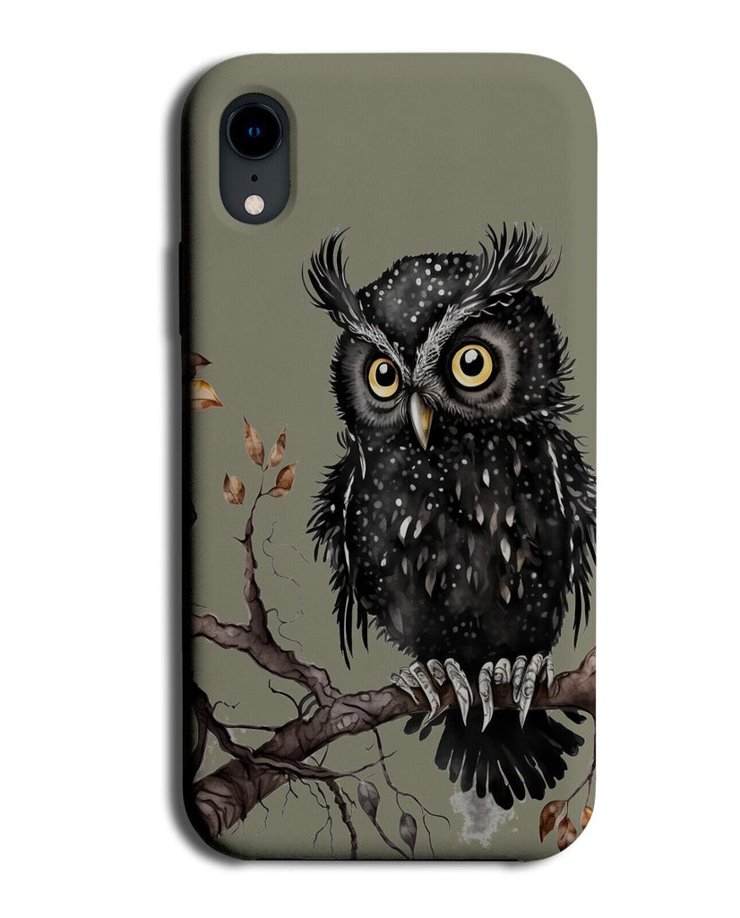 Gothic Black Owl Phone Case Cover Owls Face Goth Dark Emo Halloween Bird BZ99