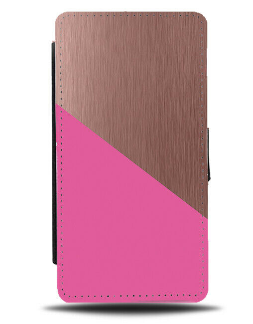 Rose Gold and Hot Pink Flip Cover Wallet Phone Case Design Colours Dark i392