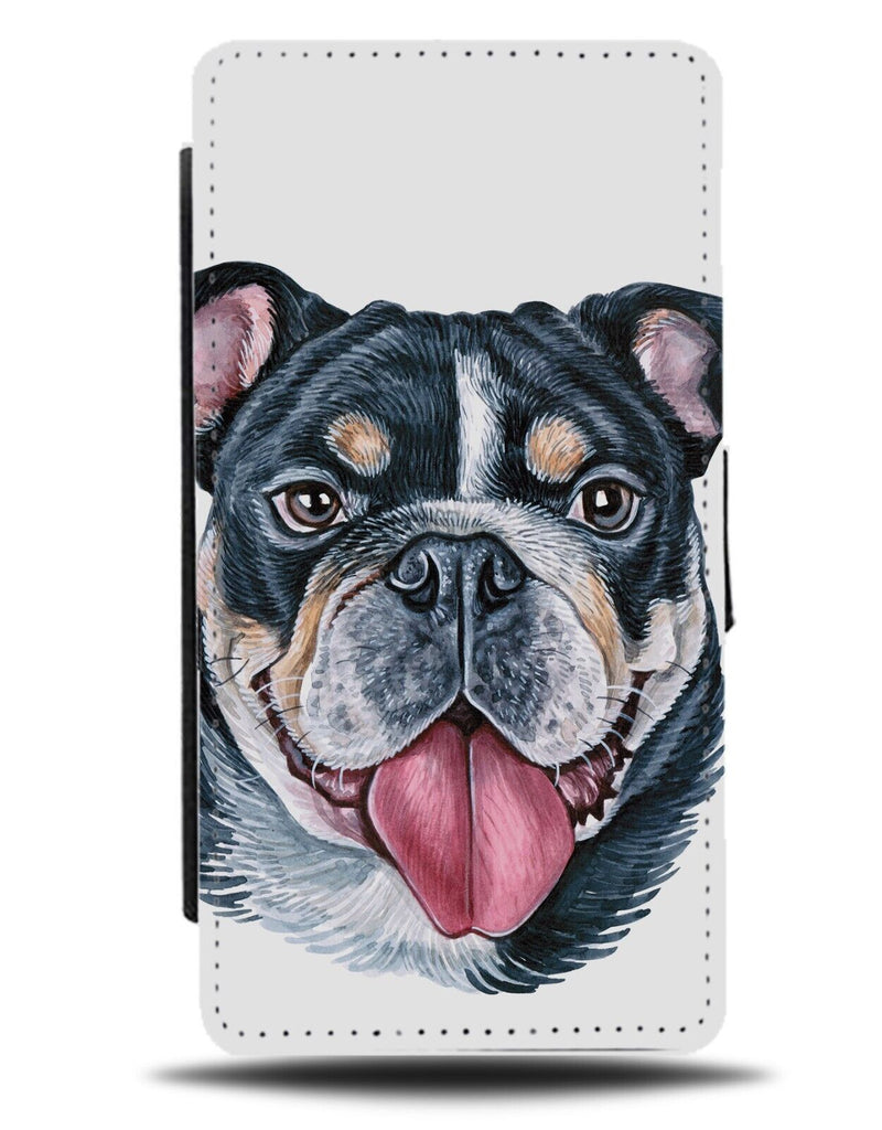 Baby Bulldog With Tongue Out Flip Wallet Case Tongues Pug Pugs Face Funny Ba26