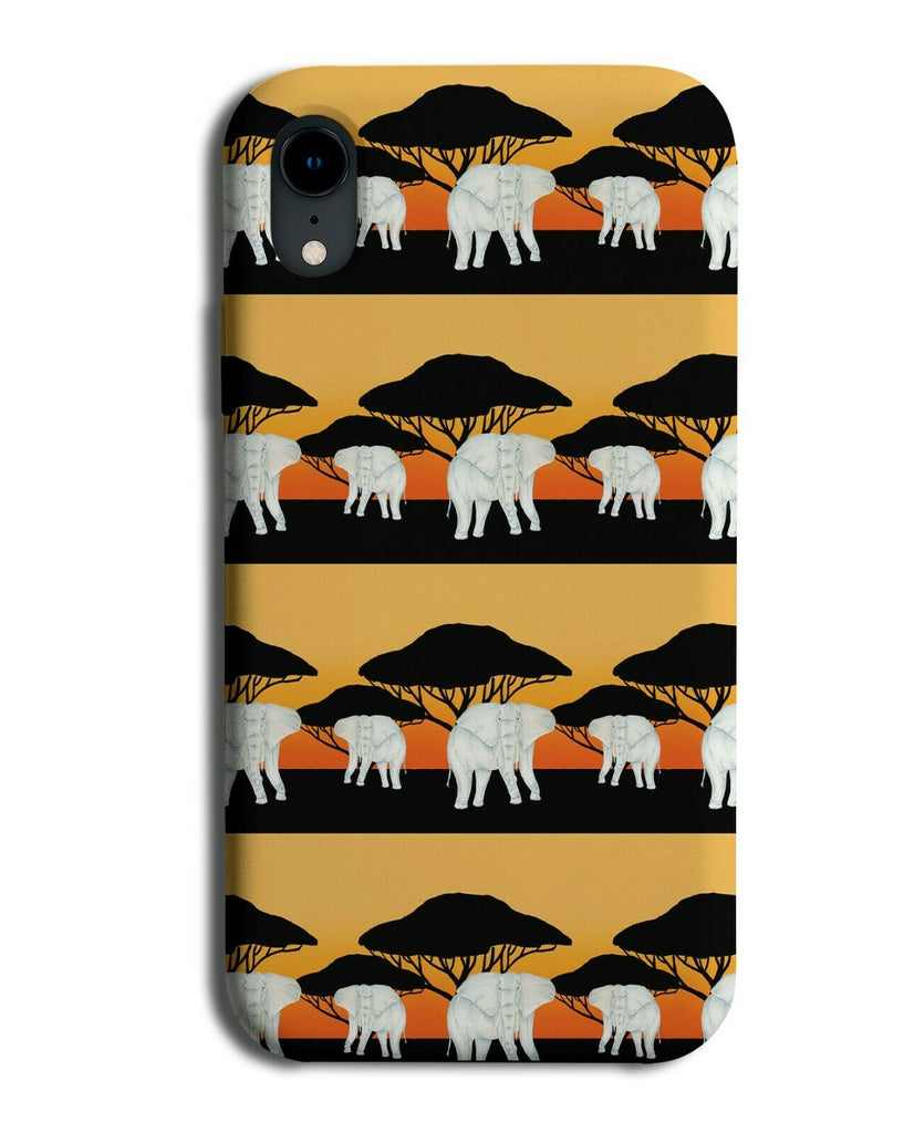 Elephant Pattern Design Phone Case Cover Elephants Silohuette Africa E717