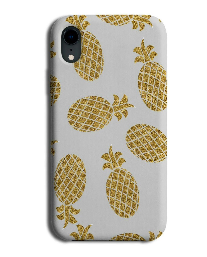 Golden Pineapples Phone Case Cover Gold Glitter Print Pineapple Fruit B833