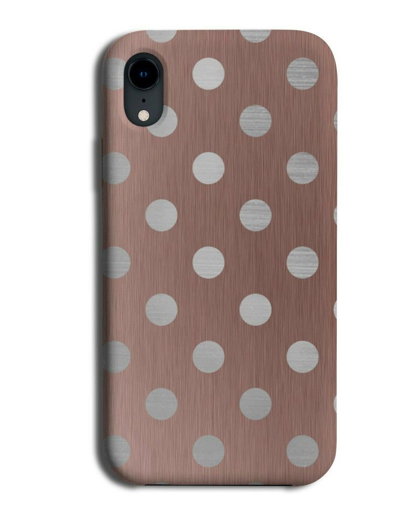 Rose Gold and Silver Phone Case Cover Polka Dot Pattern Dots Spots Grey i486