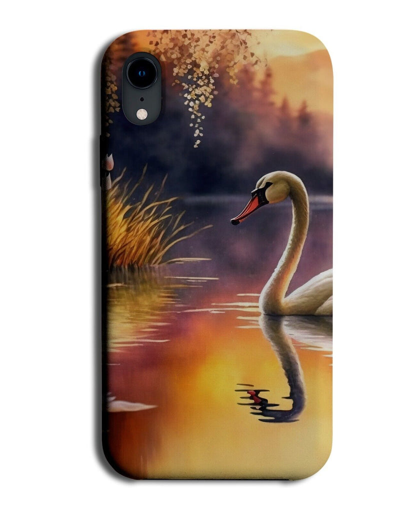 Watercolour Swan Picture Phone Case Cover Swans Art Artwork Beautiful Lake BC63