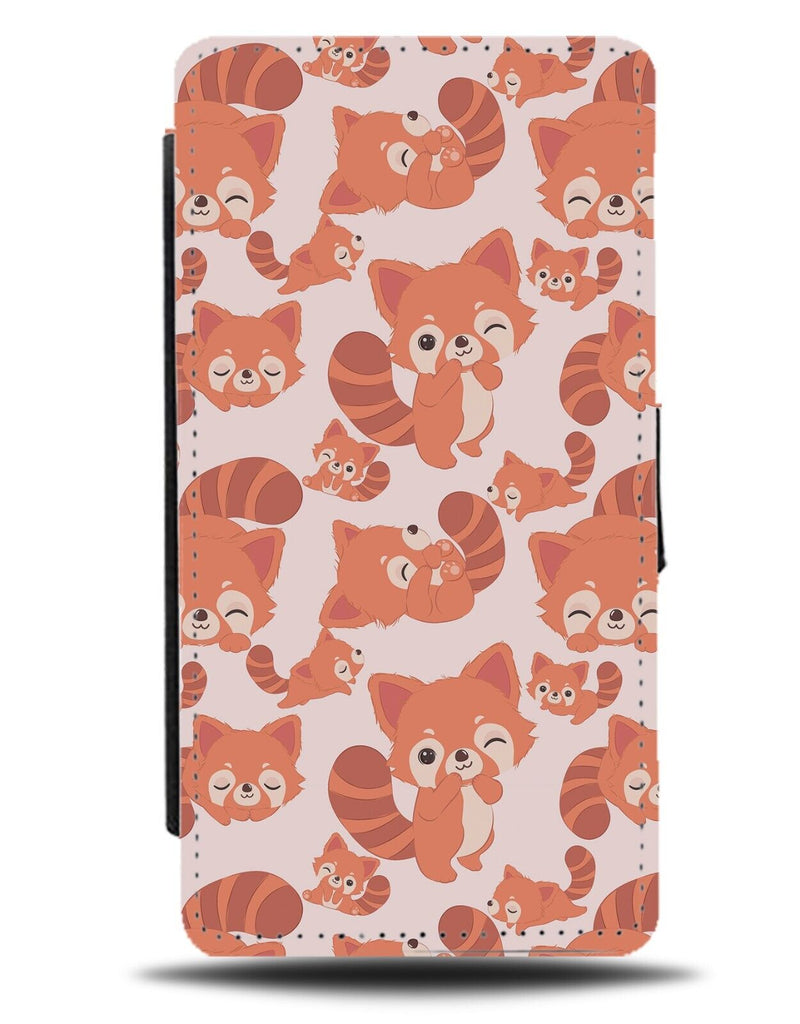 Cheeky Red Pandas Flip Wallet Case Panda Winking Wink Standing Cartoon CC31
