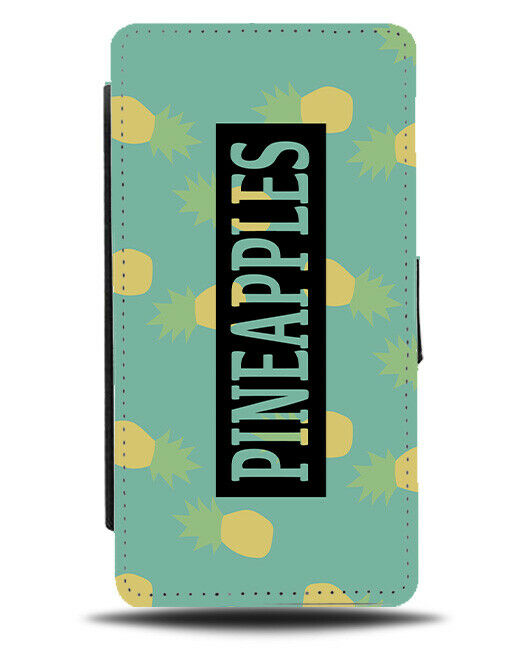 Tropical Pineapple Flip Cover Wallet Phone Case Pineapples Green Wallpaper A370