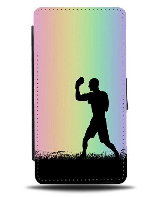 Boxing Flip Cover Wallet Phone Case Boxer Gloves Fighter Colourful Rainbow i649
