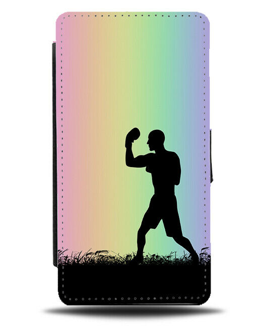 Boxing Flip Cover Wallet Phone Case Boxer Gloves Fighter Colourful Rainbow i649