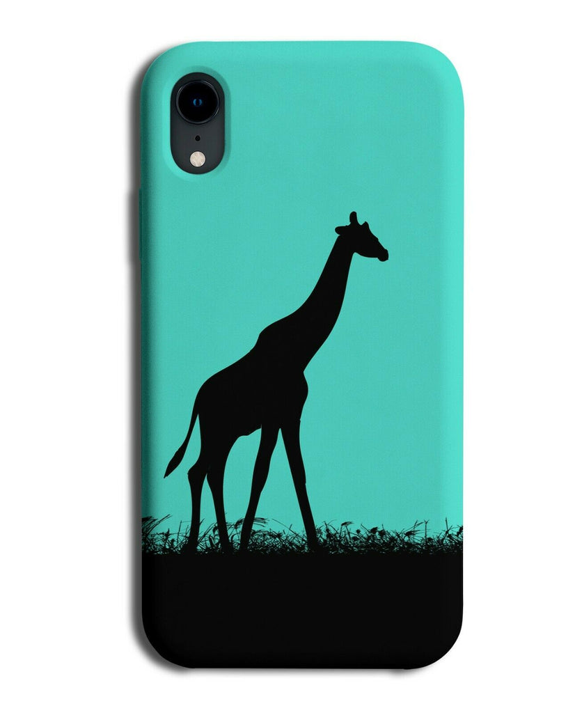 Giraffe Silhouette Phone Case Cover Giraffes Turquoise Green i271