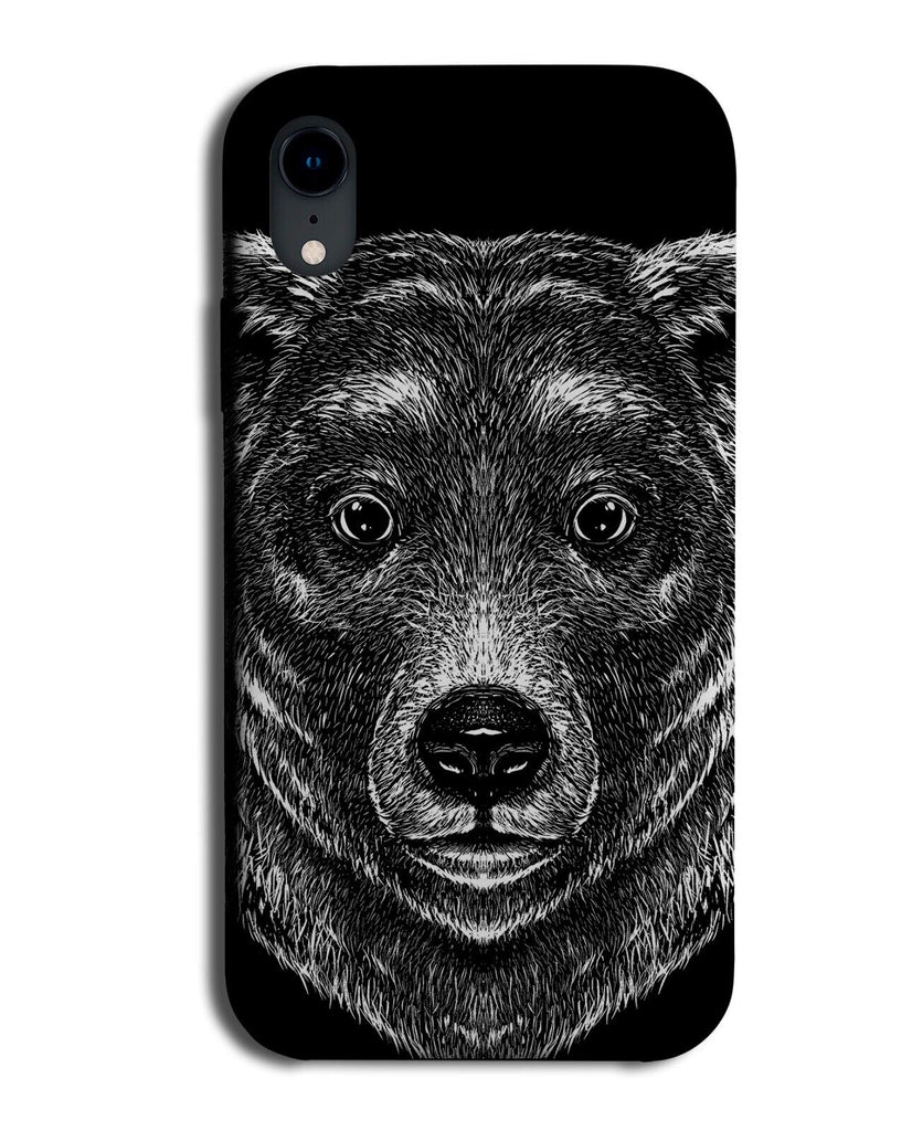 Grizzly Bear Hand Drawn Design Phone Case Cover Artwork Drawing Of Face P672