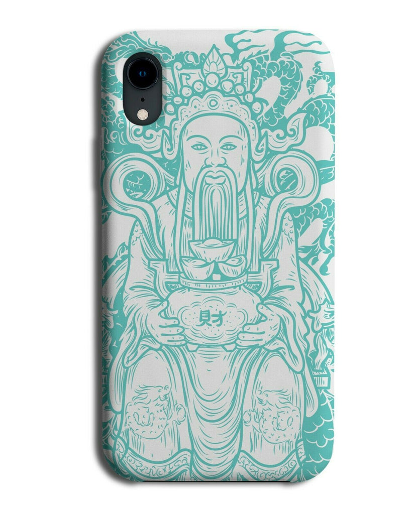 Brown and Neon Green Buddha Picture Phone Case Cover Japan Meditating E339