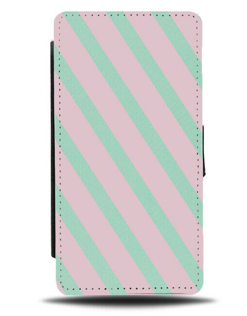 Baby Pink and Mint Green Striped Flip Cover Wallet Phone Case Stripes Lines i800