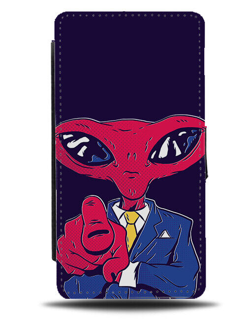 Big Boss Man Alien Flip Wallet Case Aliens In Suit Businessman Business CEO i910