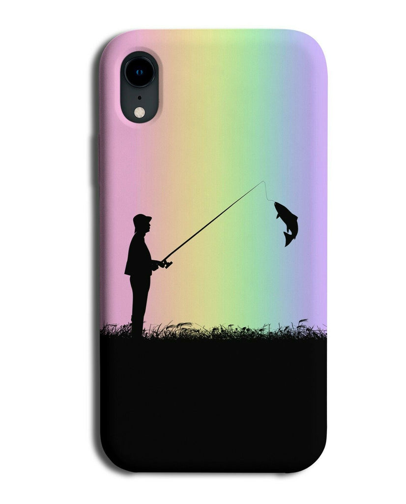 Fishing Phone Case Cover Fisherman Fish Kit Gear Gift Colourful Rainbow i652