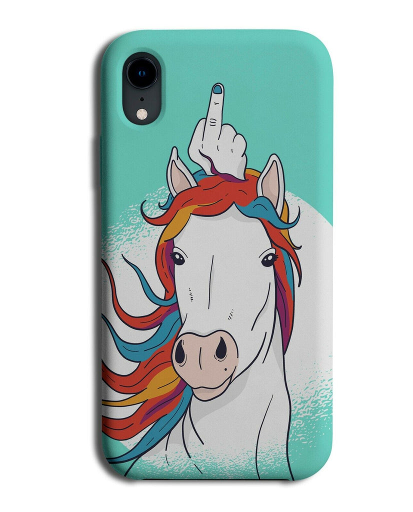 Funny Rude Unicorn Phone Case Cover Unicorns Swearing Middle Finger Angry J558